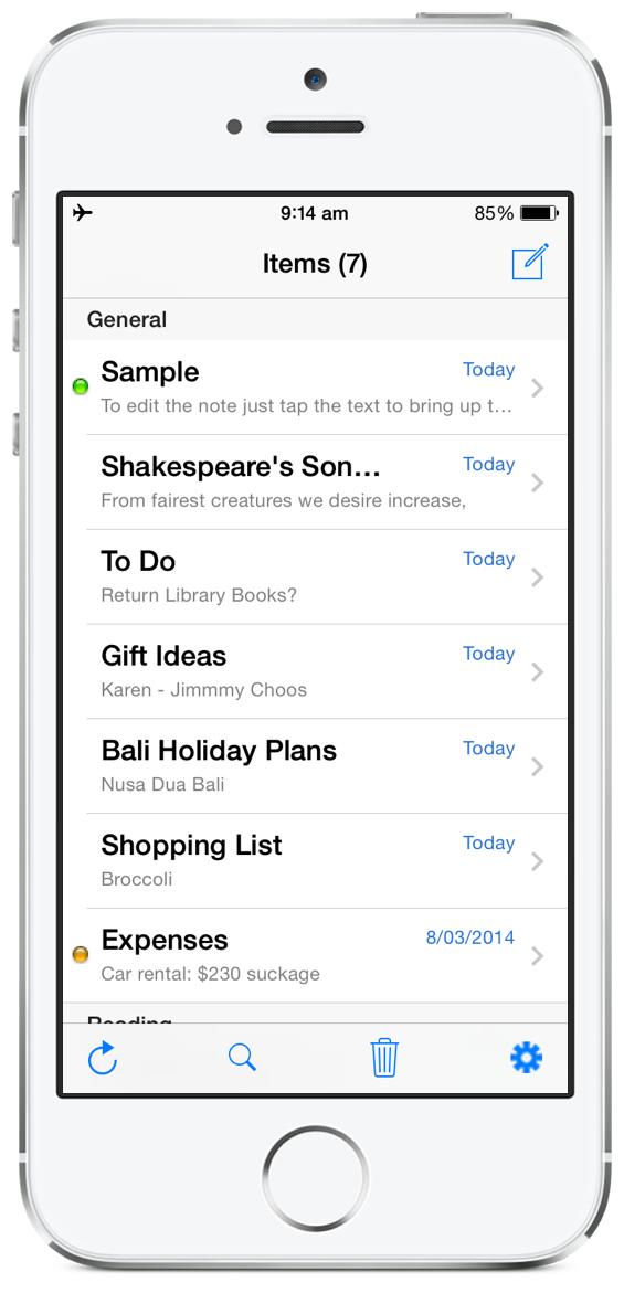 SyncBook on iPhone